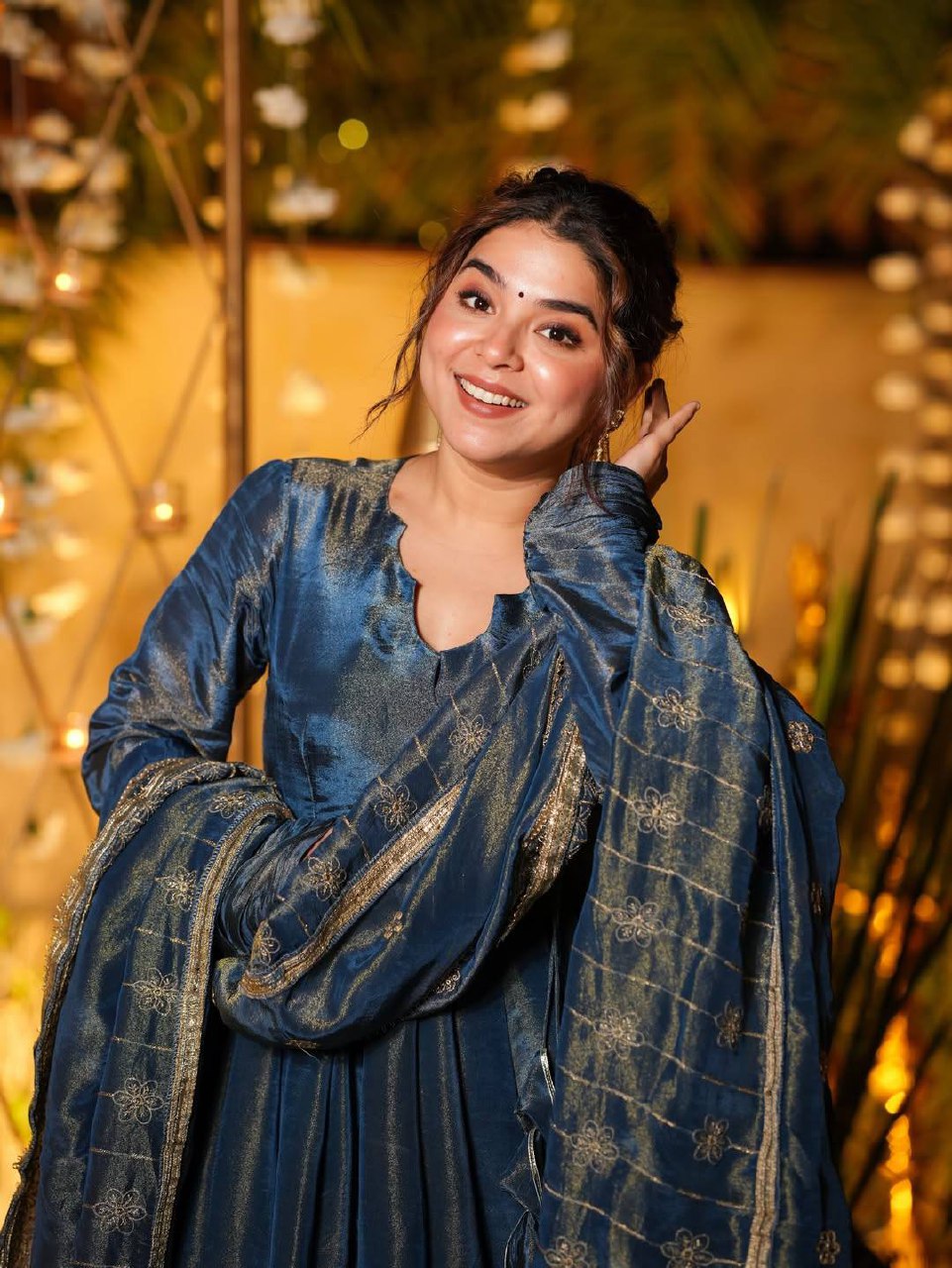 The Sovereign Teal Heritage Anarkali